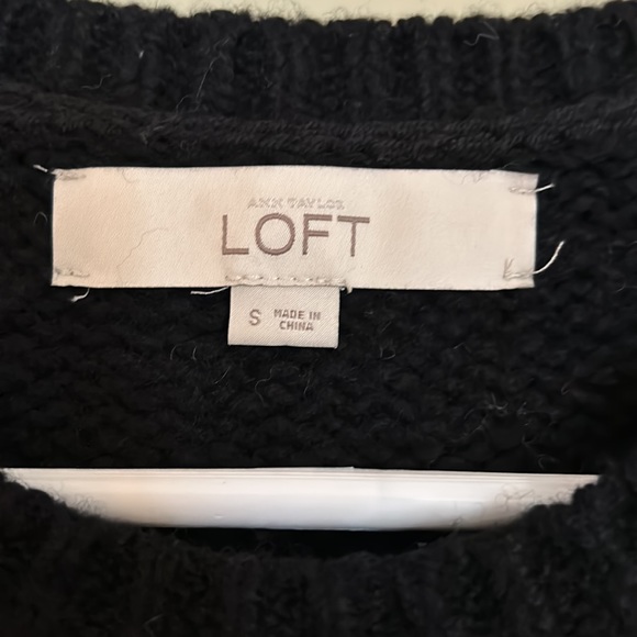 Loft 💕host pick💕super black/white cute sweater Small - Picture 3 of 12